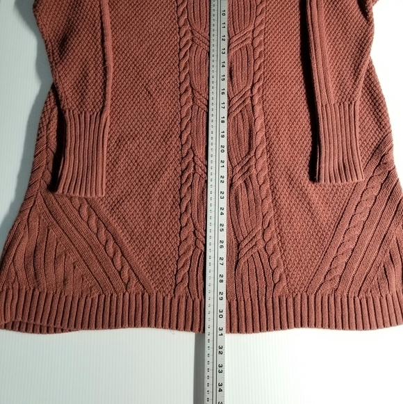 Express Coral High neck cold shoulder Sleeve Sweater Dress, Large - Picture 8 of 12